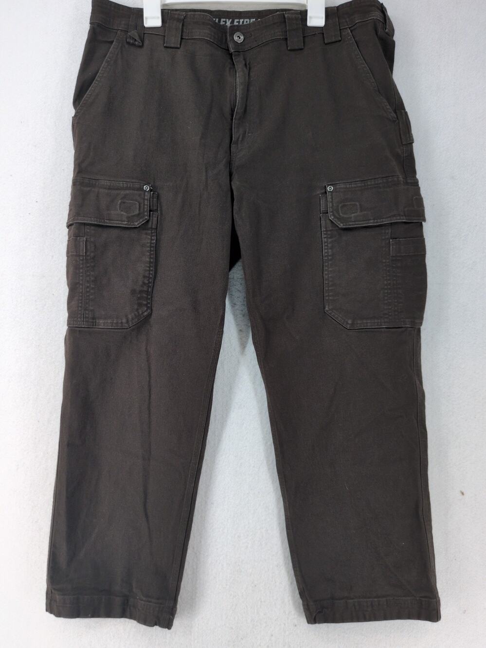 Duluth Trading Co Pants Men's 40x30 BROWN Flex Fire Hose Cargo Workwear Canvas